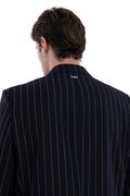 MIMIR SKADI PINSTRIPE BLAZER  Black/Chalk Stripe