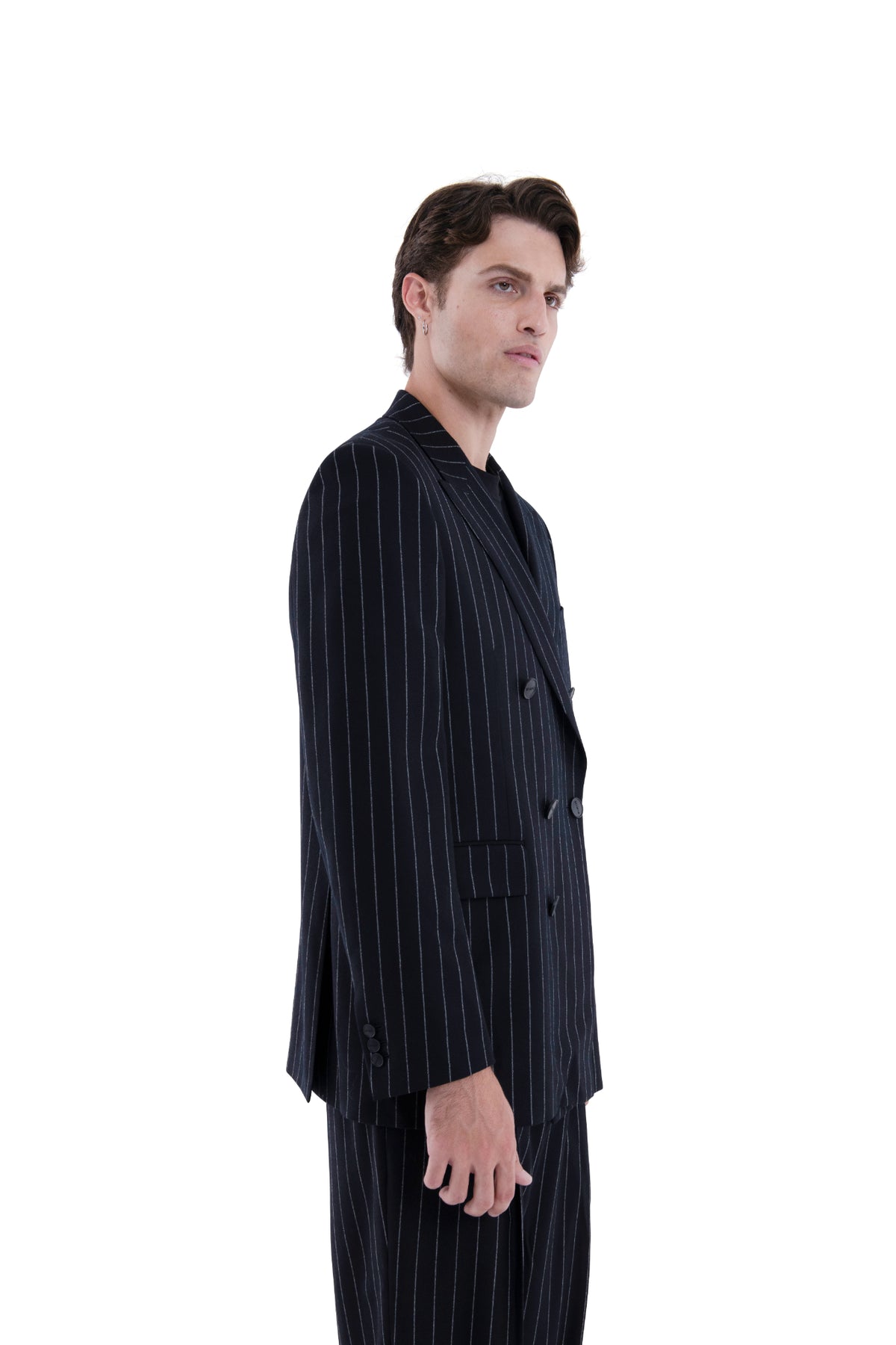 MIMIR SKADI PINSTRIPE BLAZER  Black/Chalk Stripe