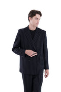 MIMIR SKADI PINSTRIPE BLAZER  Black/Chalk Stripe