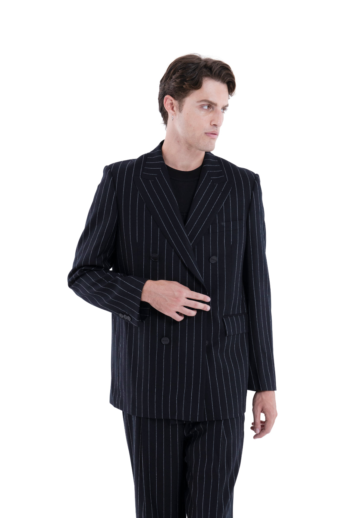 MIMIR SKADI PINSTRIPE BLAZER  Black/Chalk Stripe