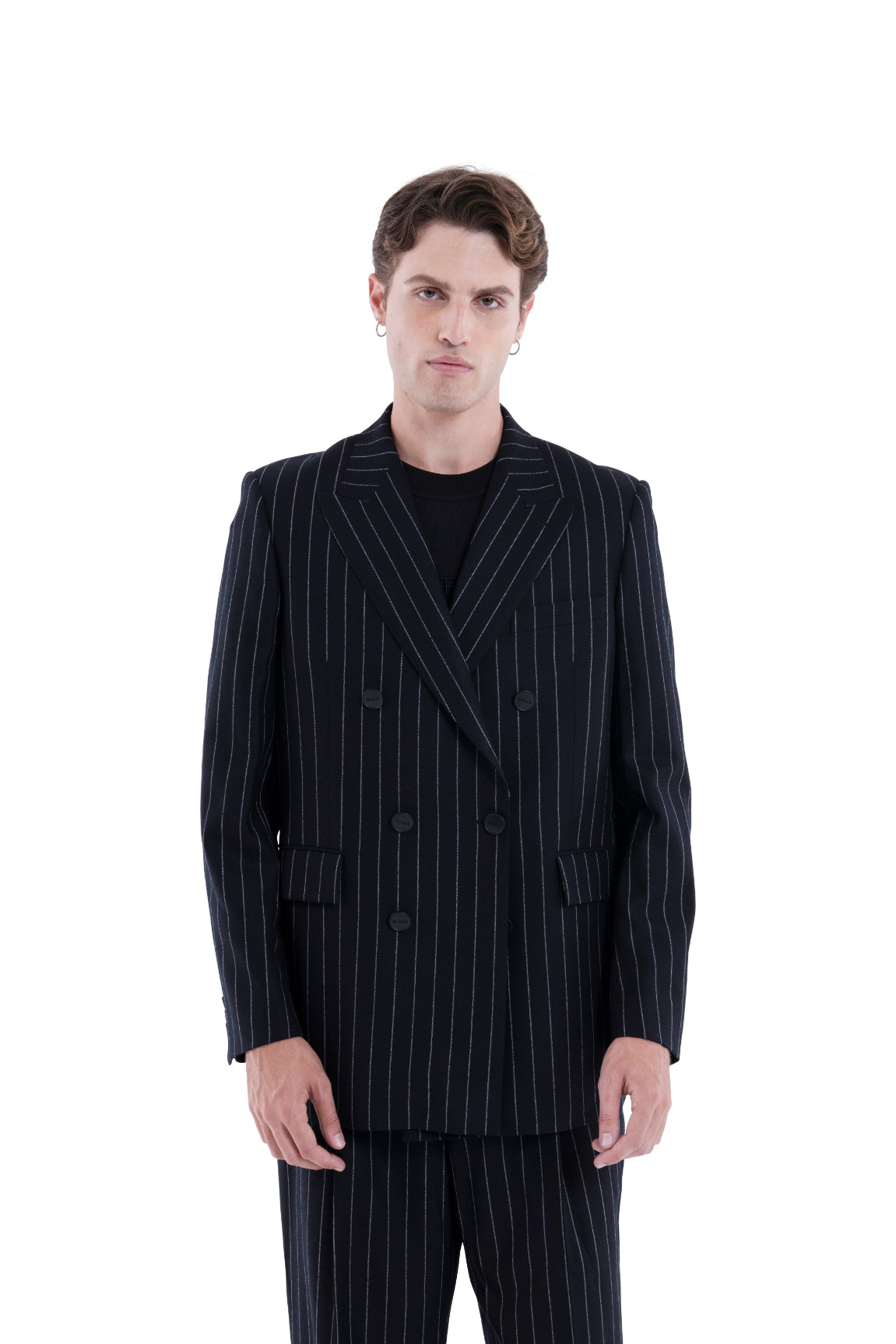 MIMIR SKADI PINSTRIPE BLAZER  Black/Chalk Stripe