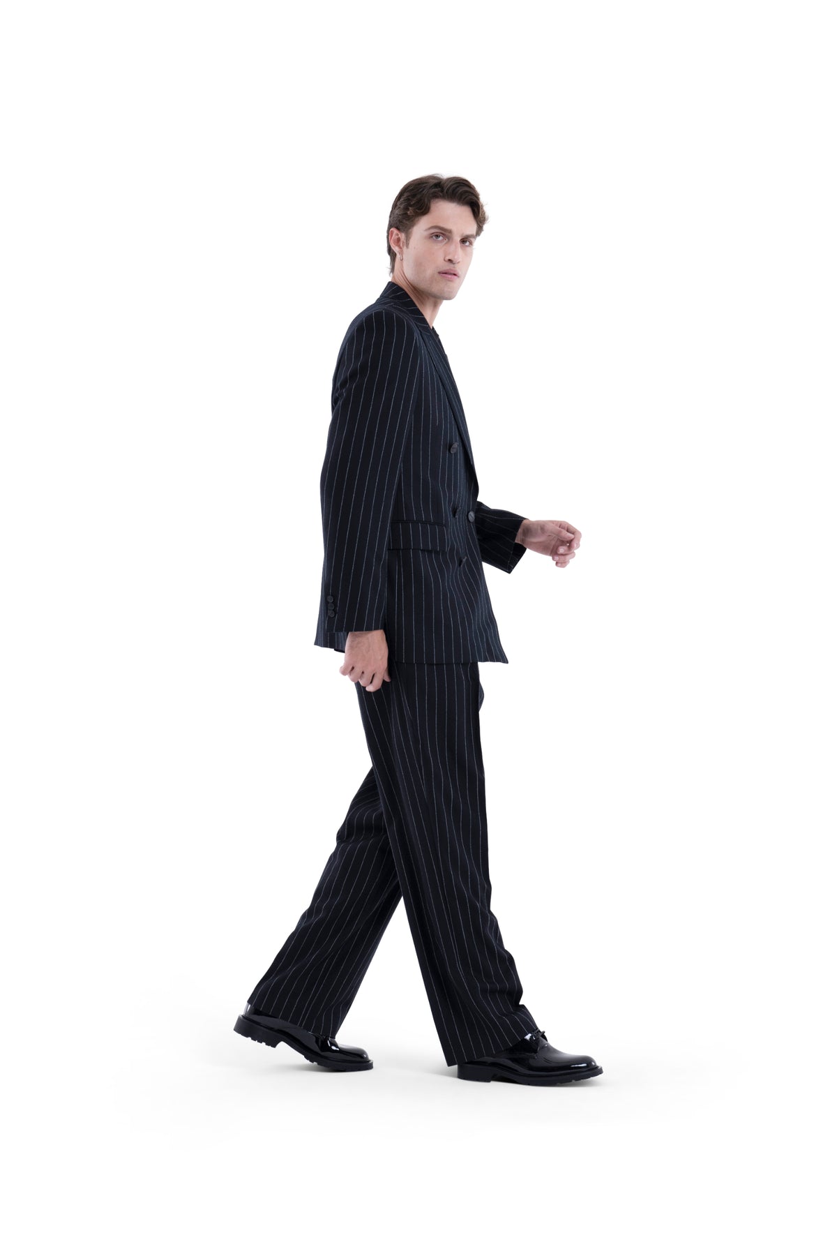 MIMIR SKADI PINSTRIPE TROUSERS  Black/Chalk Stripe