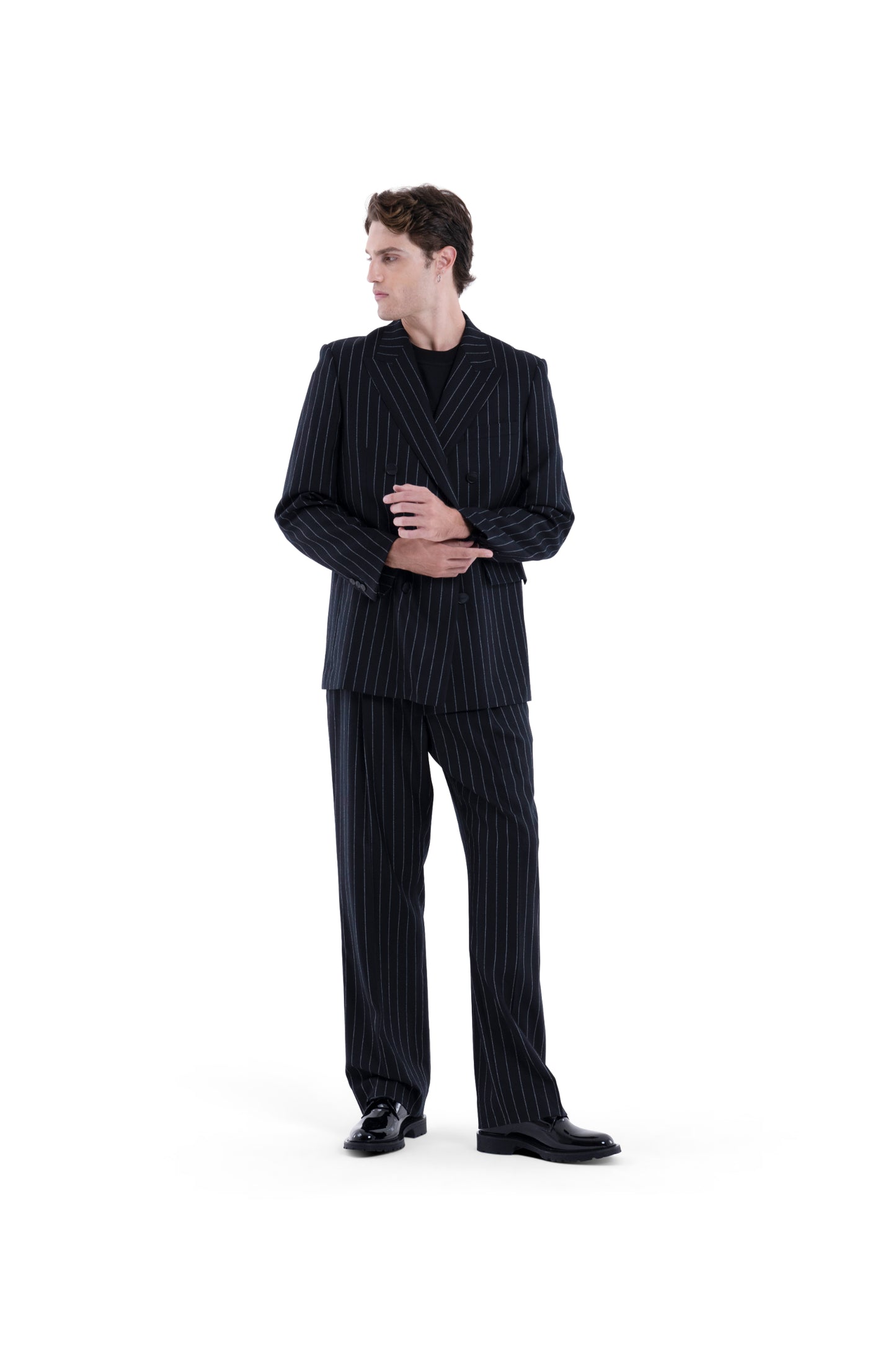MIMIR SKADI PINSTRIPE TROUSERS  Black/Chalk Stripe