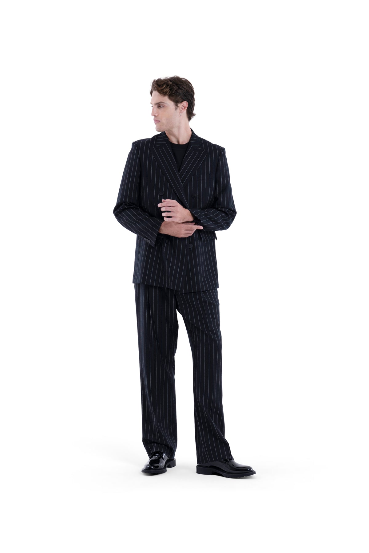 MIMIR SKADI PINSTRIPE TROUSERS  Black/Chalk Stripe