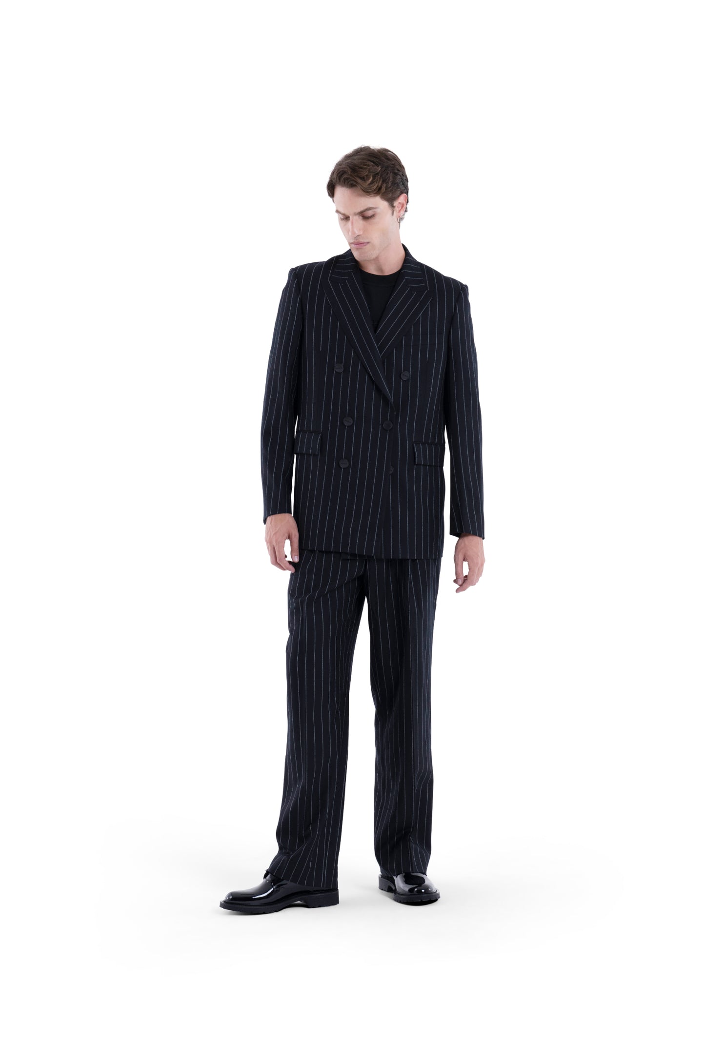 MIMIR SKADI PINSTRIPE TROUSERS  Black/Chalk Stripe