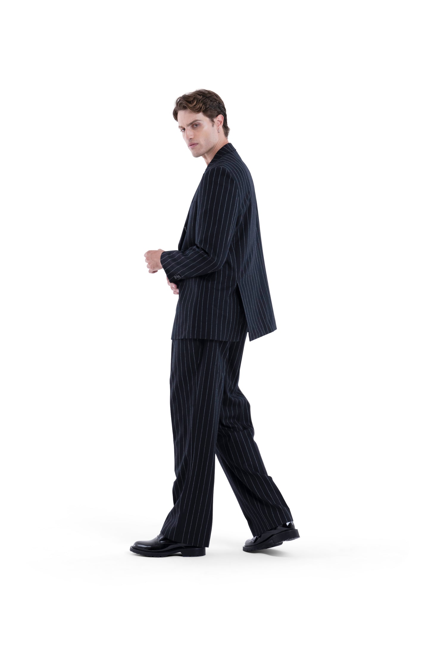 MIMIR SKADI PINSTRIPE TROUSERS  Black/Chalk Stripe
