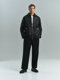 MIMIR SKJOLD Leather Jacket OUTERWEAR Black/Affenpinscher