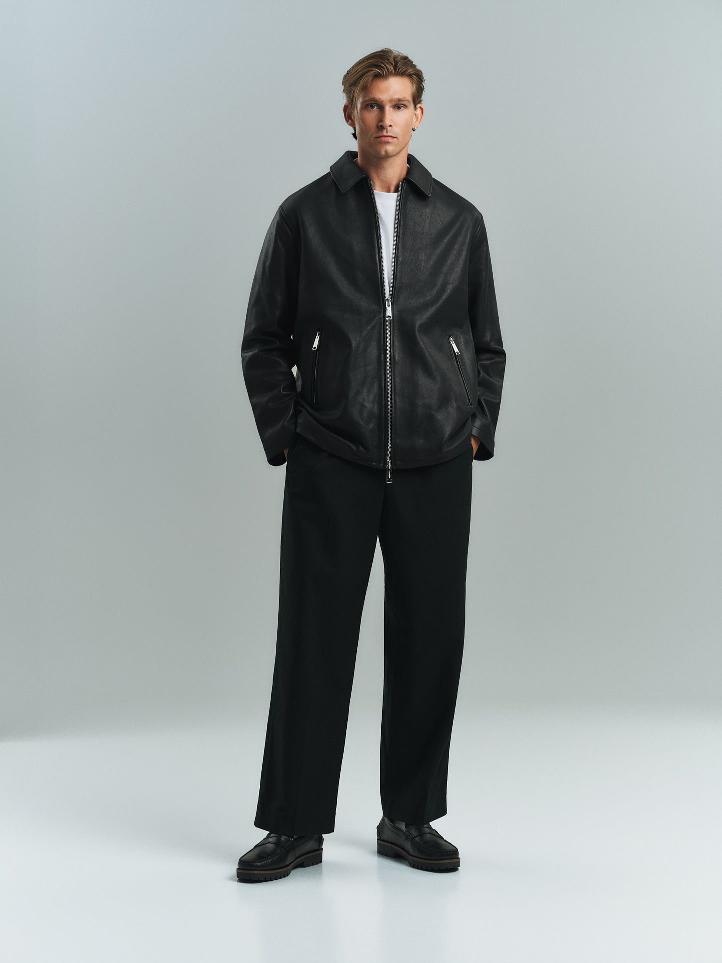 MIMIR SKJOLD Leather Jacket OUTERWEAR Black/Affenpinscher