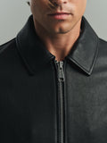 MIMIR SKJOLD Leather Jacket OUTERWEAR Black/Affenpinscher