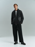 MIMIR SKJOLD Leather Jacket OUTERWEAR Black/Affenpinscher